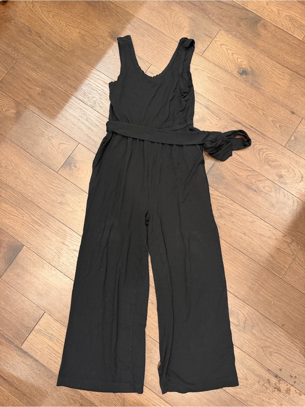 Loft Sleeveless Black Wide-Leg Jumpsuit with Belt Size XSP - C31-087